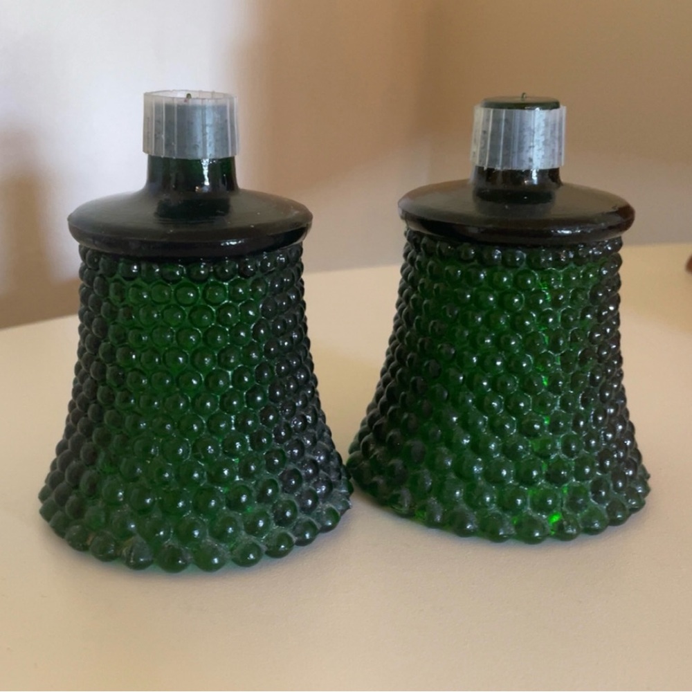 Vintage Homeco Hobnail Emerald Green Glass Votive Candle Holders